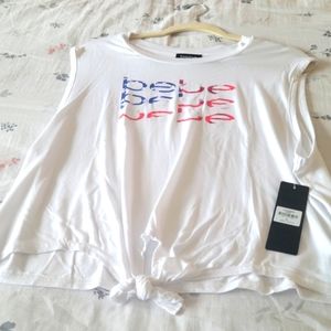 Bebe Women's Tie-front T-shirt NWT